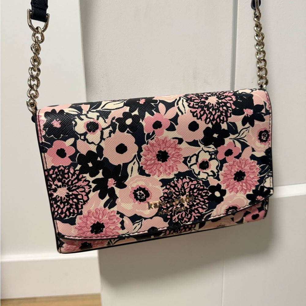 Floral Pink and Black Women's Kate Spade Bag